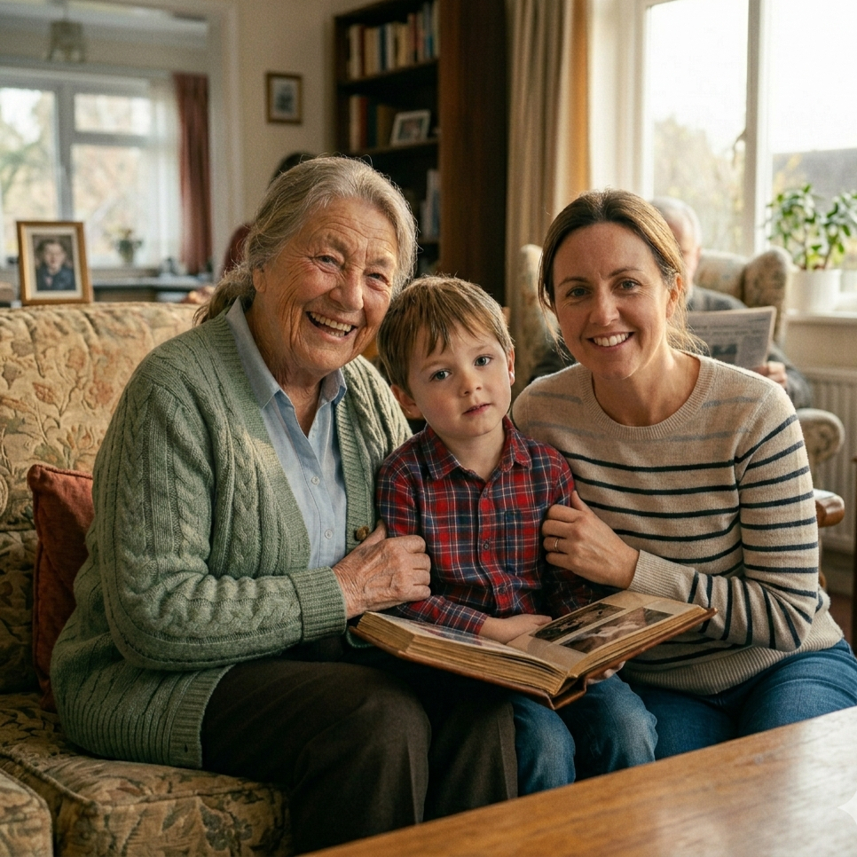 A family remembering a loved one